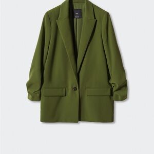 Mango Green Blazer Relaxed Fit NWOT